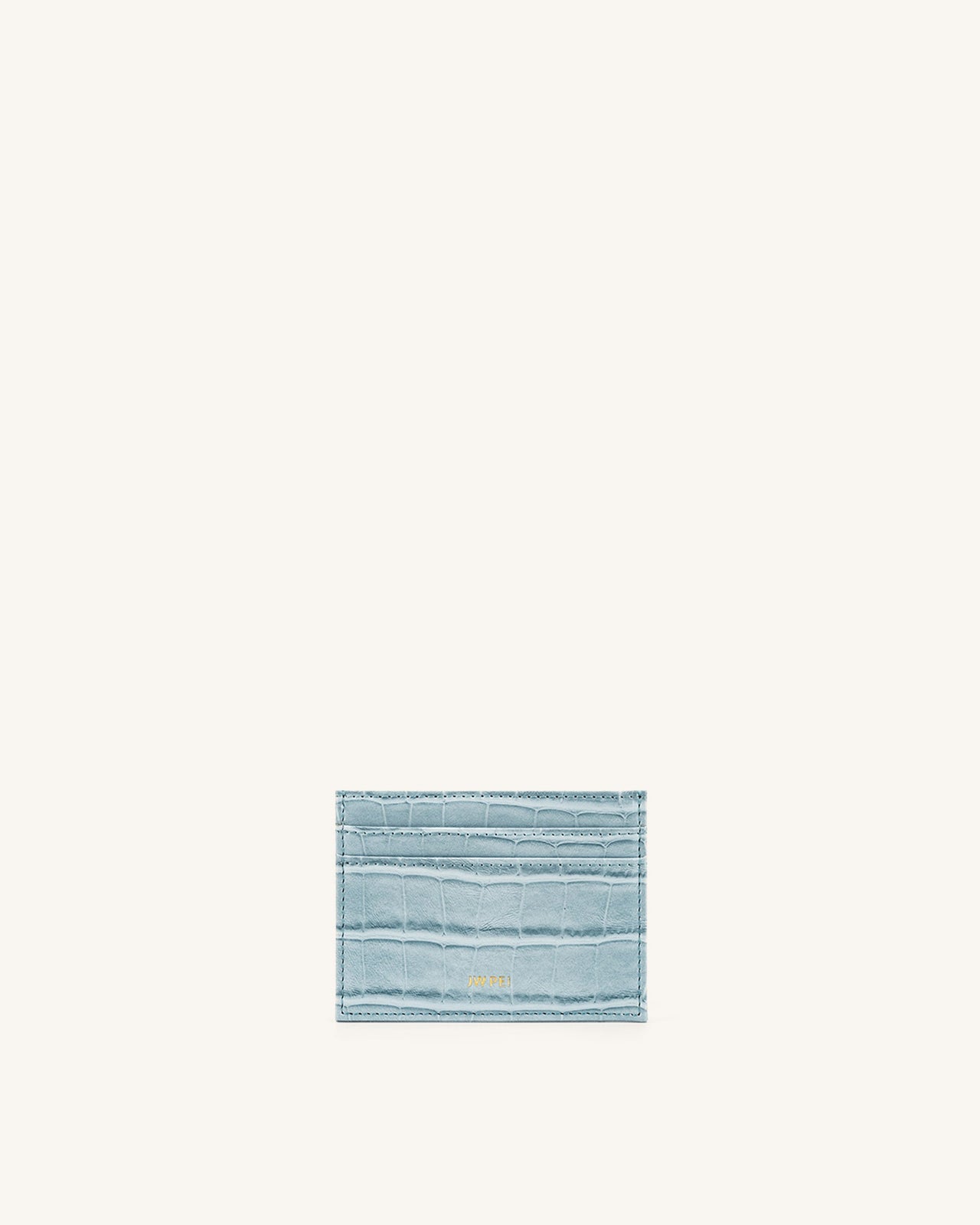 卡包 - 冰藍色鱷魚紋