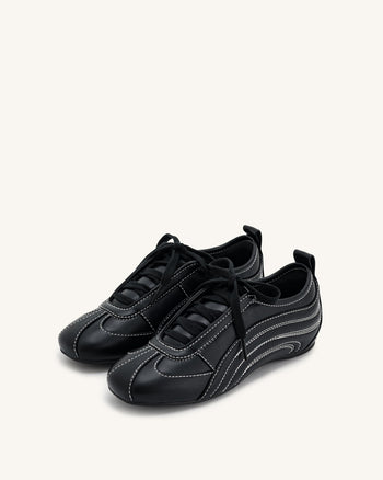 Ferne 流線型光澤運動鞋 - 黑色