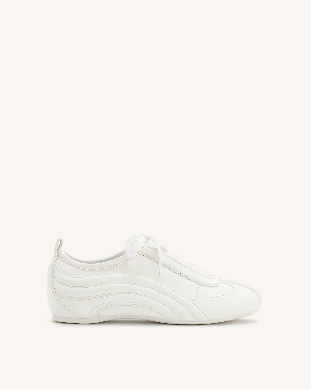 Ferne 流線型光澤運動鞋 - 白色