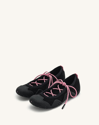 Caitlin 繫帶芭蕾舞運動鞋 - 黑色